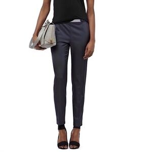 REISS Chilston Portman Satin Pants Trousers Blue Gray Size US 6 Ankle Length